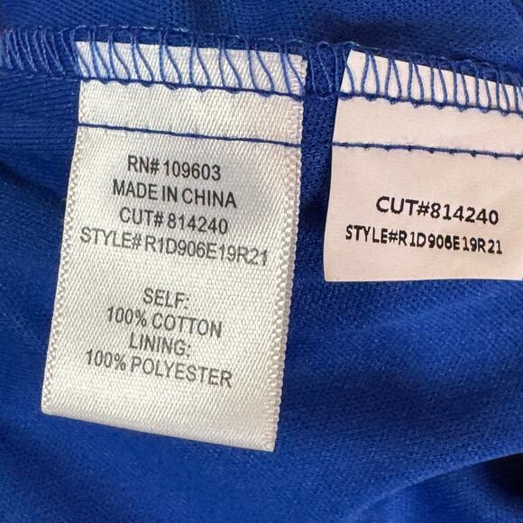 A-Line Dress Women's 4 Cobalt‎ Blue Lace Eyelet Coastal Preppy Feminine Summer - Picture 9 of 13